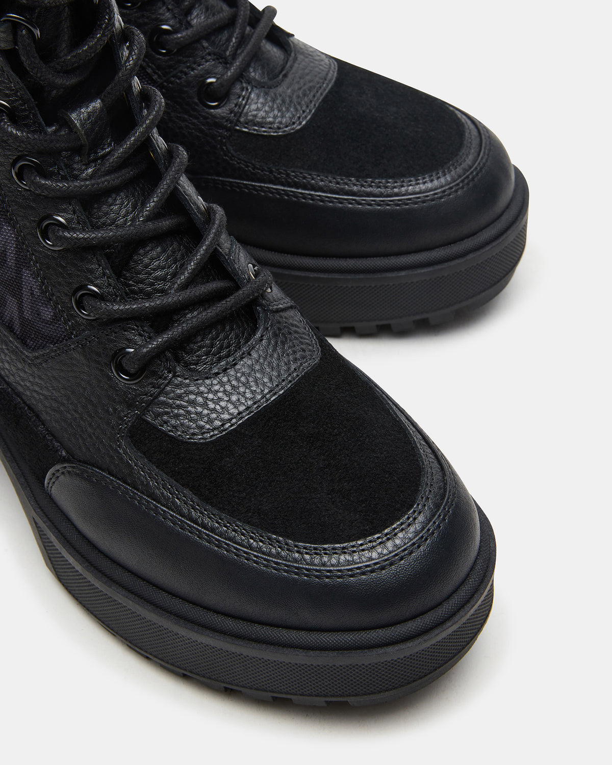 HIKER Black Multi Platform Lug Lace-Up Women's Anke Boot - Steve Madden