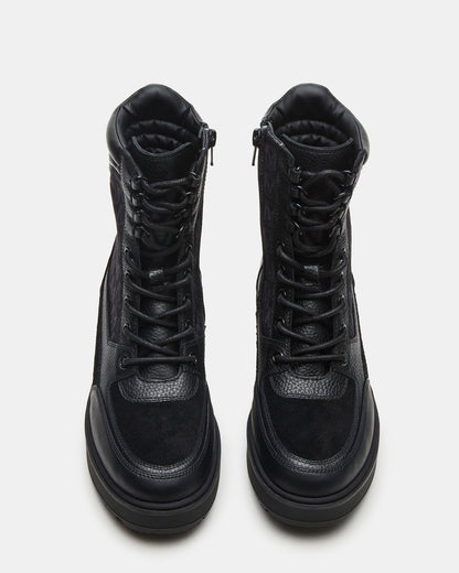 HIKER Black Multi Platform Lug Lace-Up Women's Anke Boot - Steve Madden