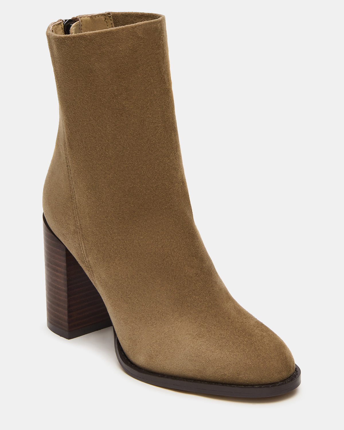 OBSESSION Taupe Suede Rounded Toe Block Heel Women's Ankle Boot - Steve Madden