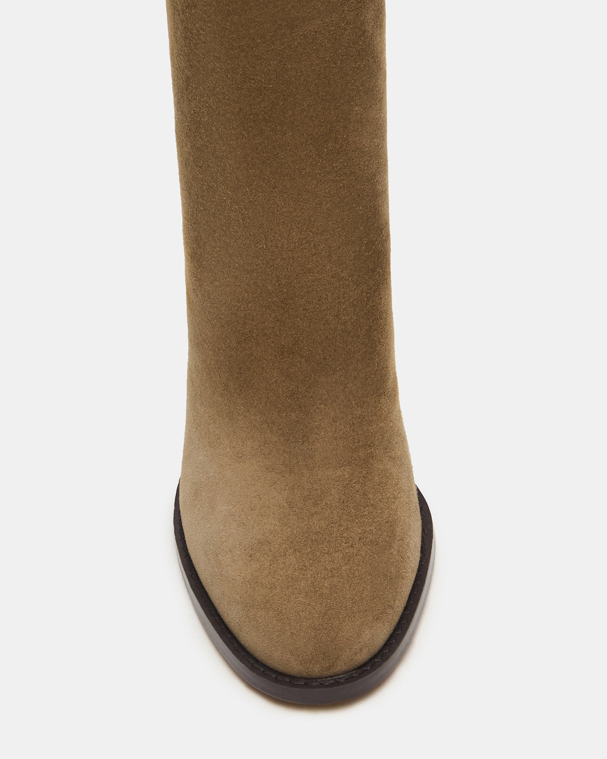 OBSESSION Taupe Suede Rounded Toe Block Heel Women's Ankle Boot - Steve Madden
