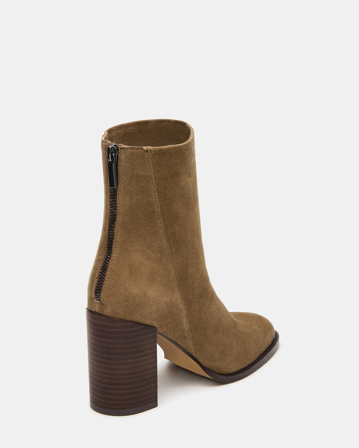 OBSESSION Taupe Suede Rounded Toe Block Heel Women's Ankle Boot - Steve Madden