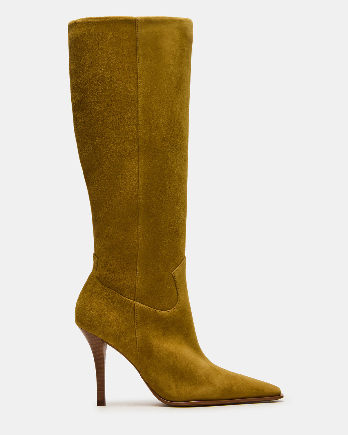 WESCOT Olive Suede Square-Toe Knee-High Heeled Women's Boot - Steve Madden