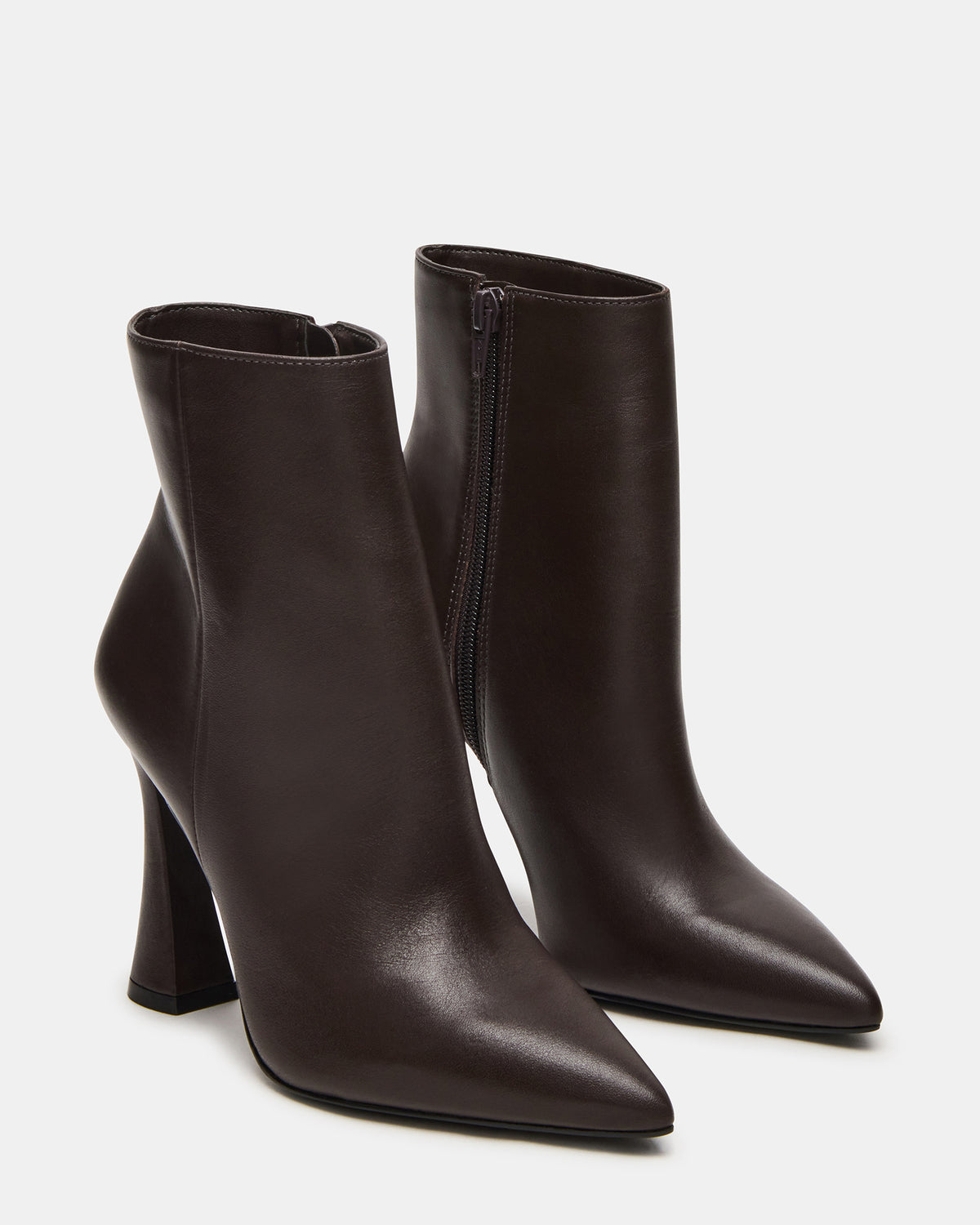 BOLERO Brown Leather Pointed-Toe Heeled Women's Ankle Boot - Steve Madden