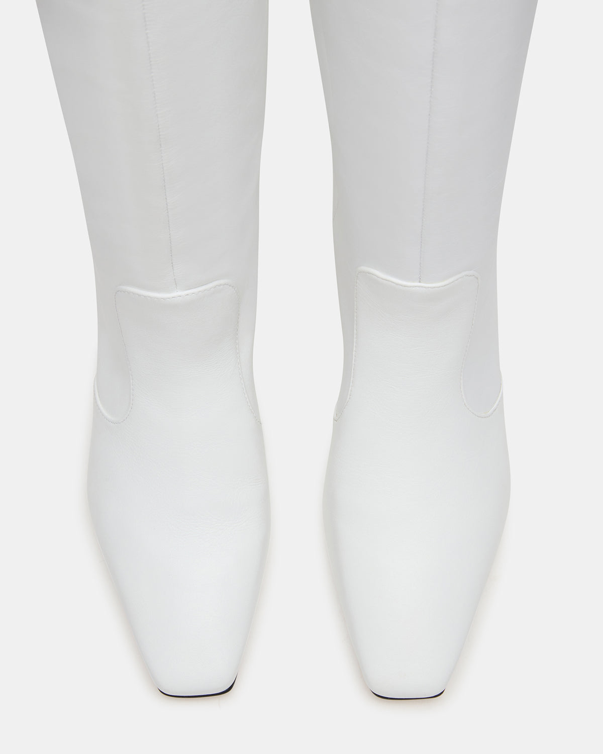 LANDER White Leather Knee-High Kitten Heel Women's Boot - Steve Madden