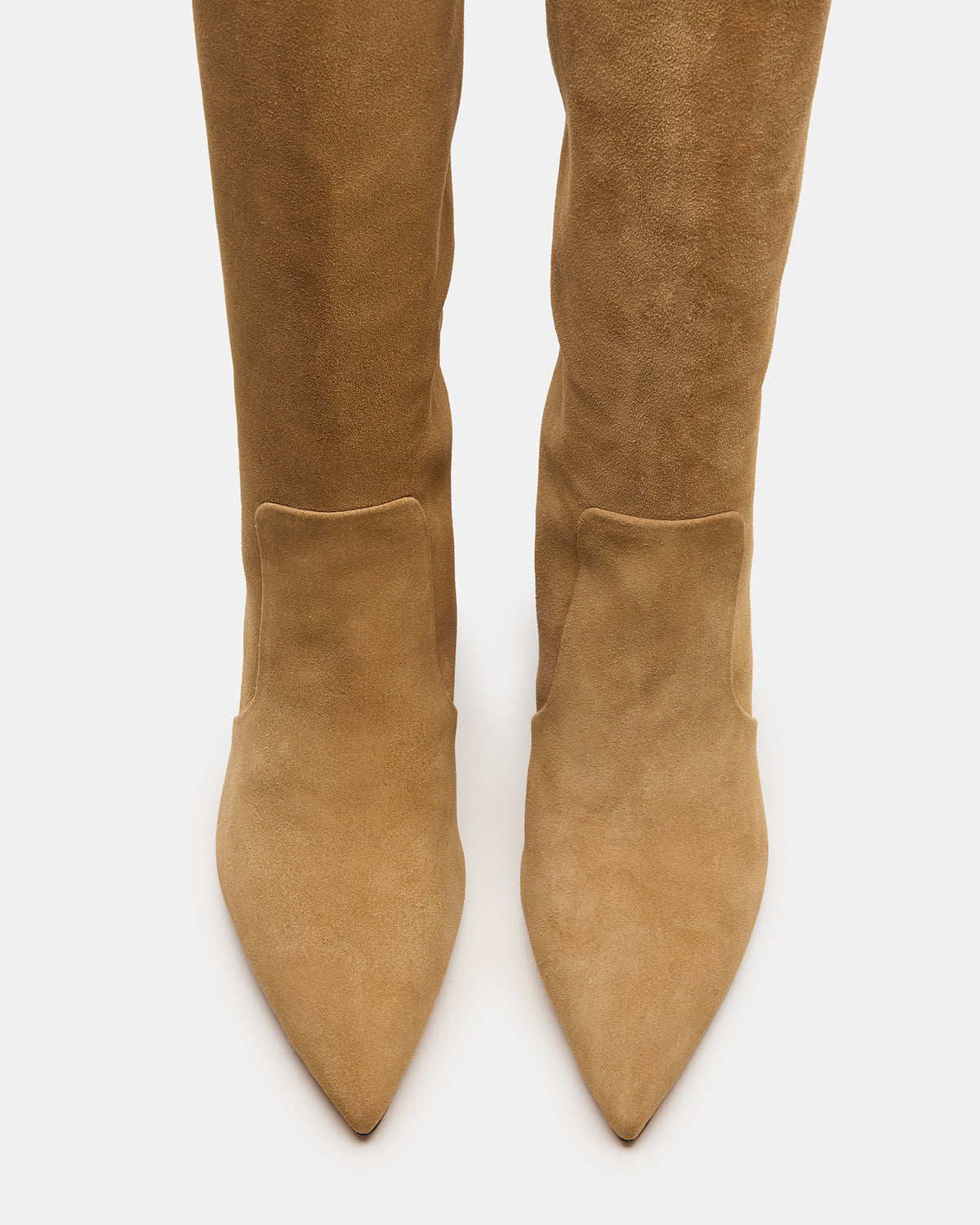 SKYLINE Taupe Suede Knee-High Pointed Toe Women's Boot - Steve Madden