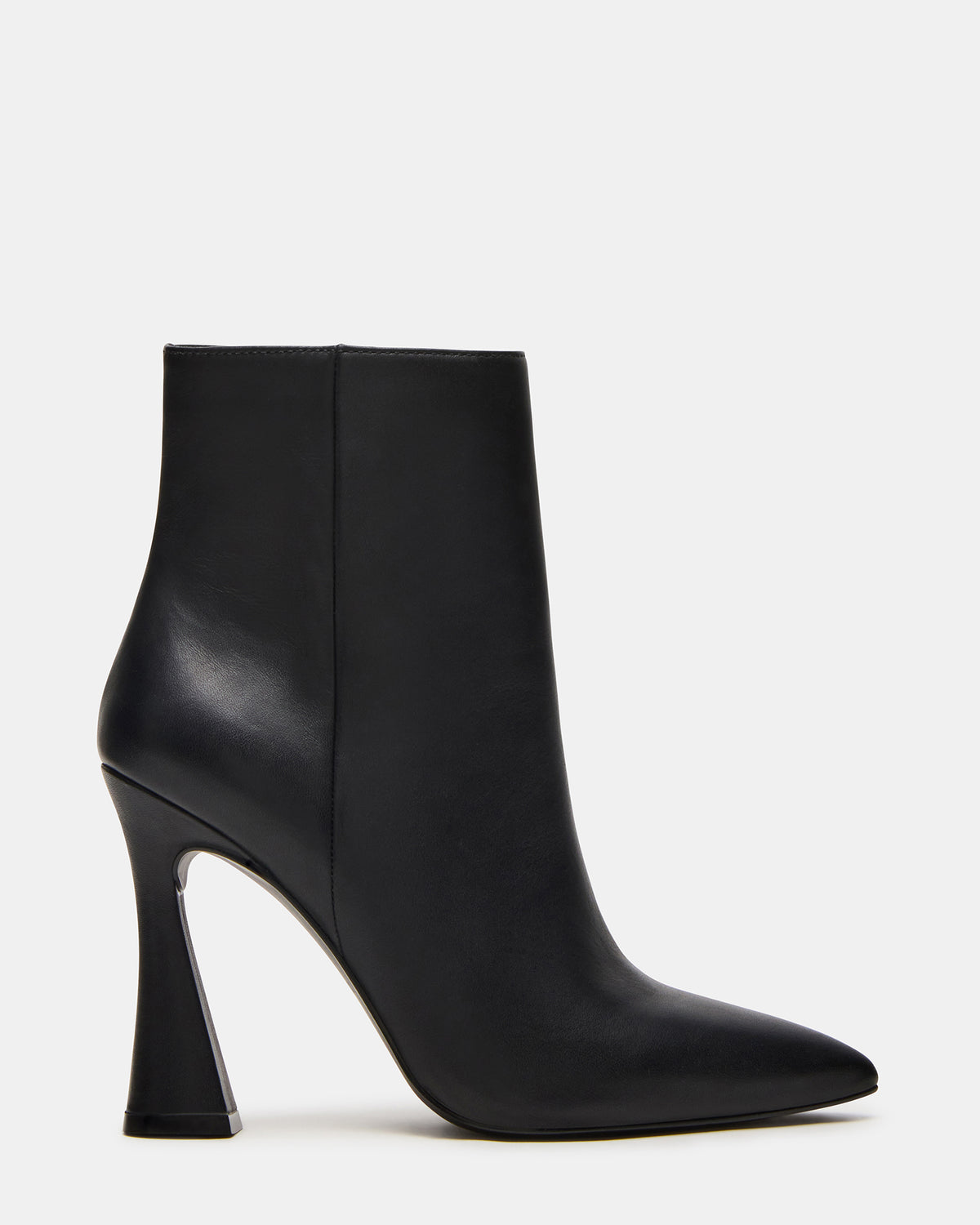 BOLERO Black Leather Pointed-Toe Heeled Women's Ankle Boot - Steve Madden