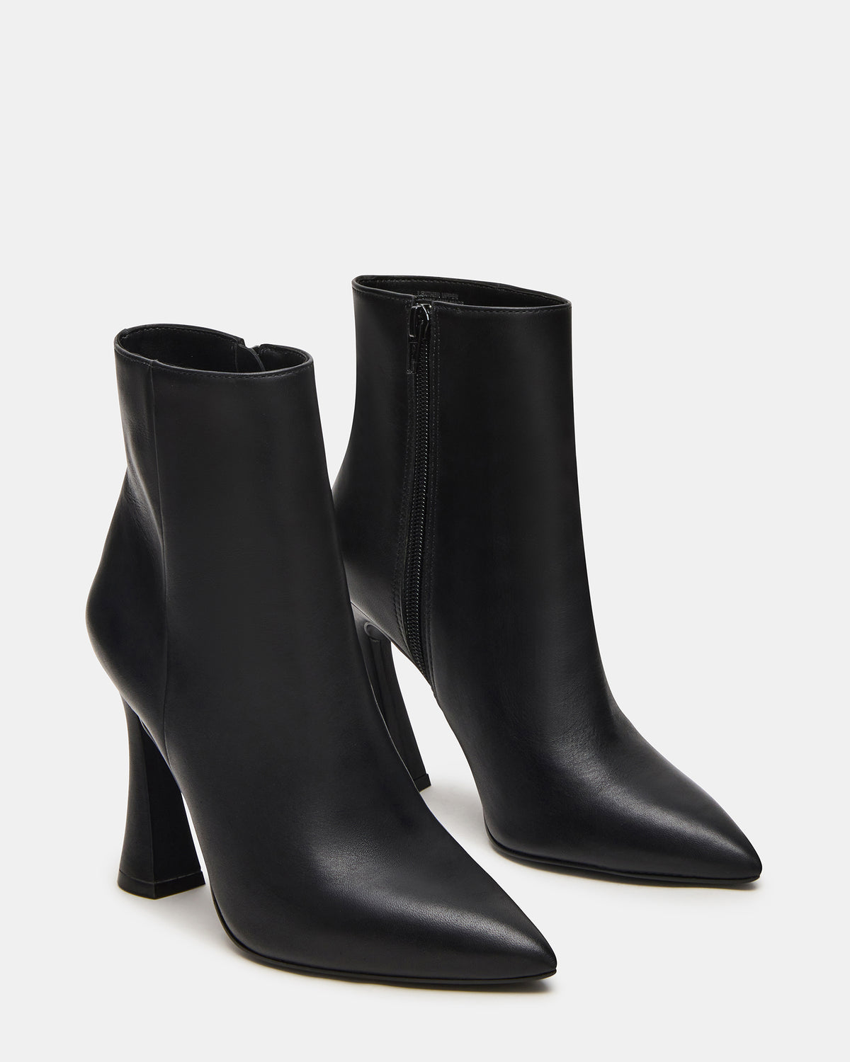 BOLERO Black Leather Pointed-Toe Heeled Women's Ankle Boot - Steve Madden