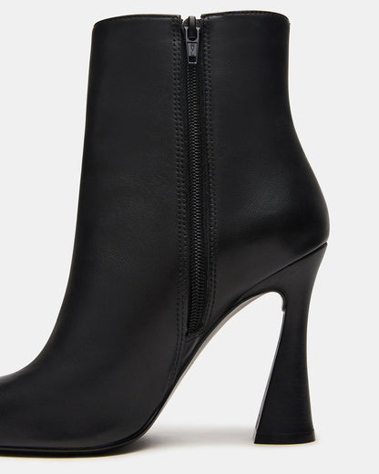BOLERO Black Leather Pointed-Toe Heeled Women's Ankle Boot - Steve Madden