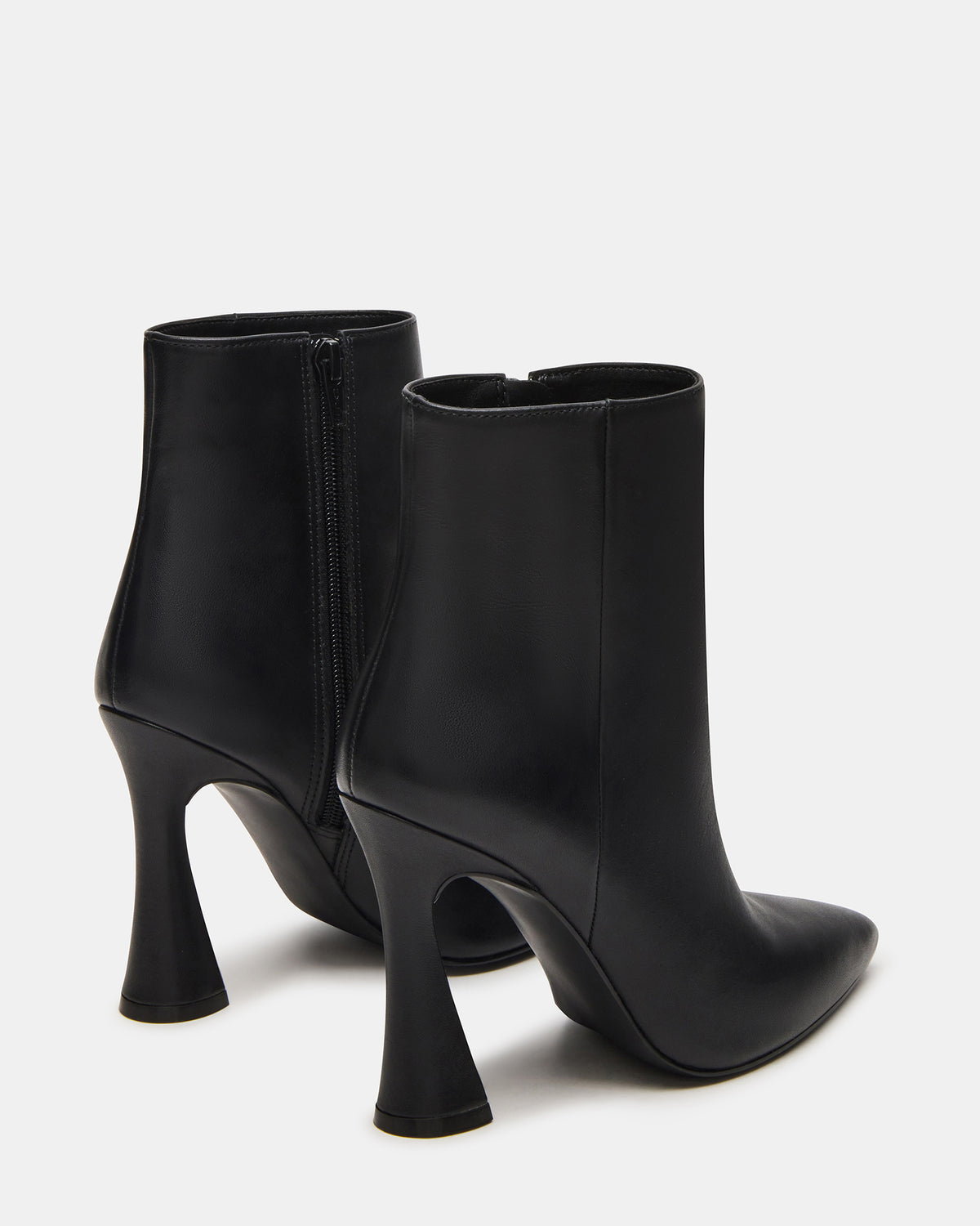 BOLERO Black Leather Pointed-Toe Heeled Women's Ankle Boot - Steve Madden