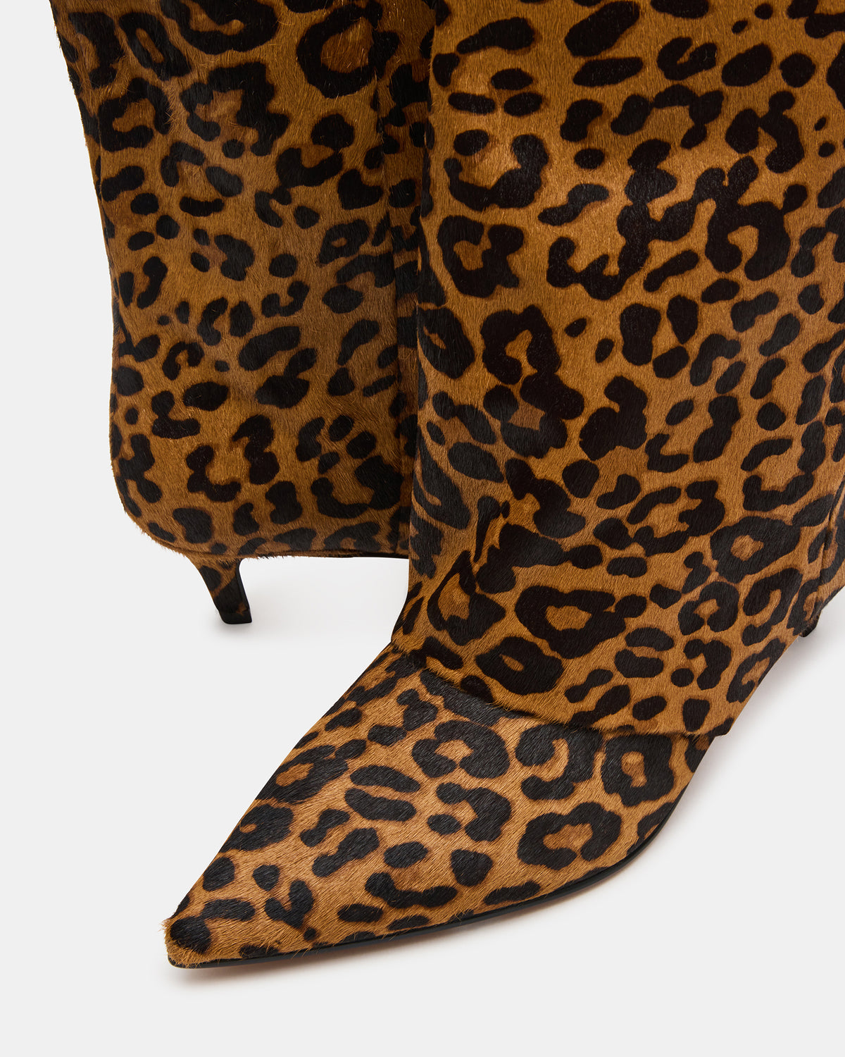 LUCA Leopard Pointed-Toe Cuffed Kitten Heel Women's Boot - Steve Madden