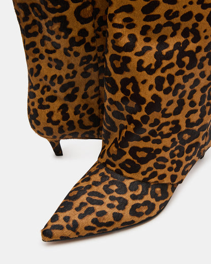LUCA Leopard Pointed-Toe Cuffed Kitten Heel Women's Boot - Steve Madden