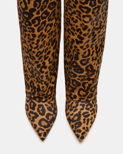 LUCA Leopard Pointed-Toe Cuffed Kitten Heel Women's Boot - Steve Madden