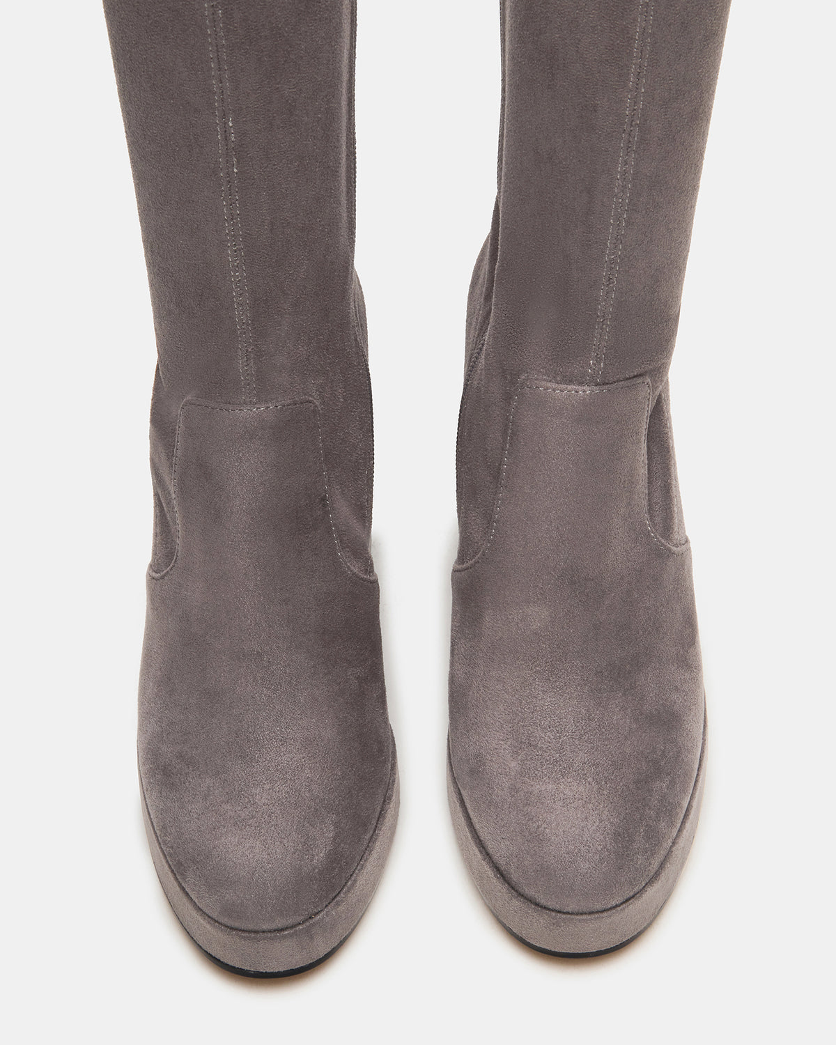 TWAIN Grey Knee-High Block Heel Women's Boot - Steve Madden