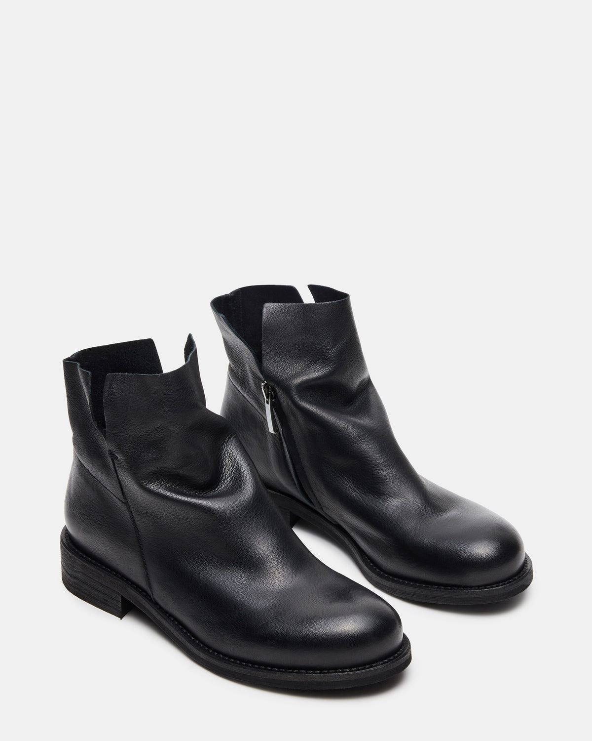 HUGHIE Black Leather Women's Ankle Boot - Steve Madden