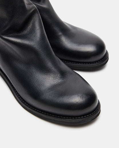 HUGHIE Black Leather Women's Ankle Boot - Steve Madden