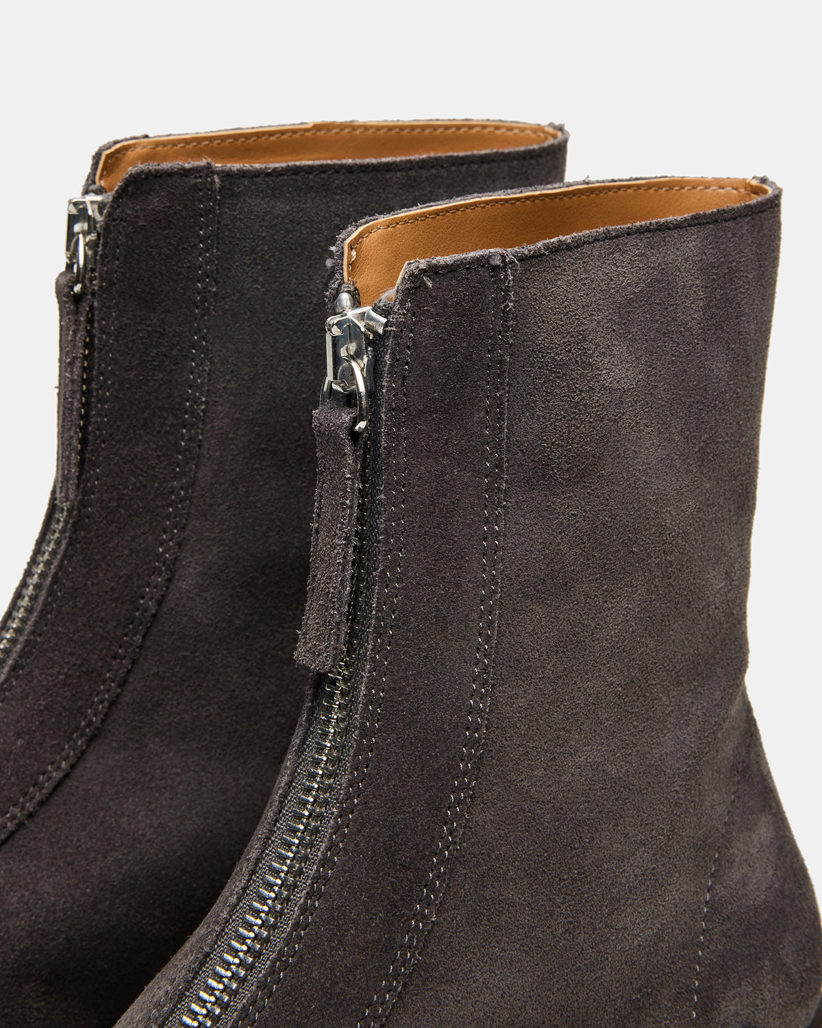 JONES Grey Suede Zipper Lug Women's Ankle Boot - Steve Madden
