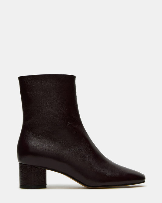 STROME Wine Patent Block Heel Women's Ankle Boot - Steve Madden