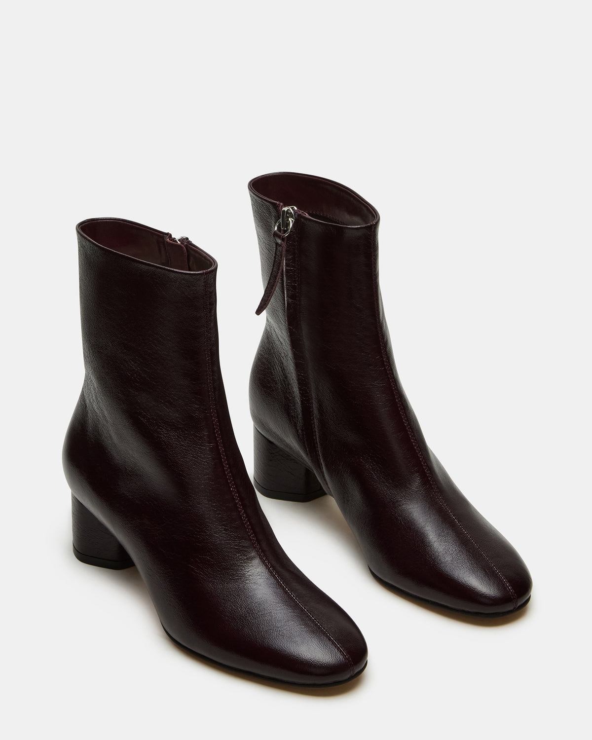 STROME Wine Patent Block Heel Women's Ankle Boot - Steve Madden