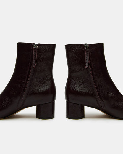 STROME Wine Patent Block Heel Women's Ankle Boot - Steve Madden