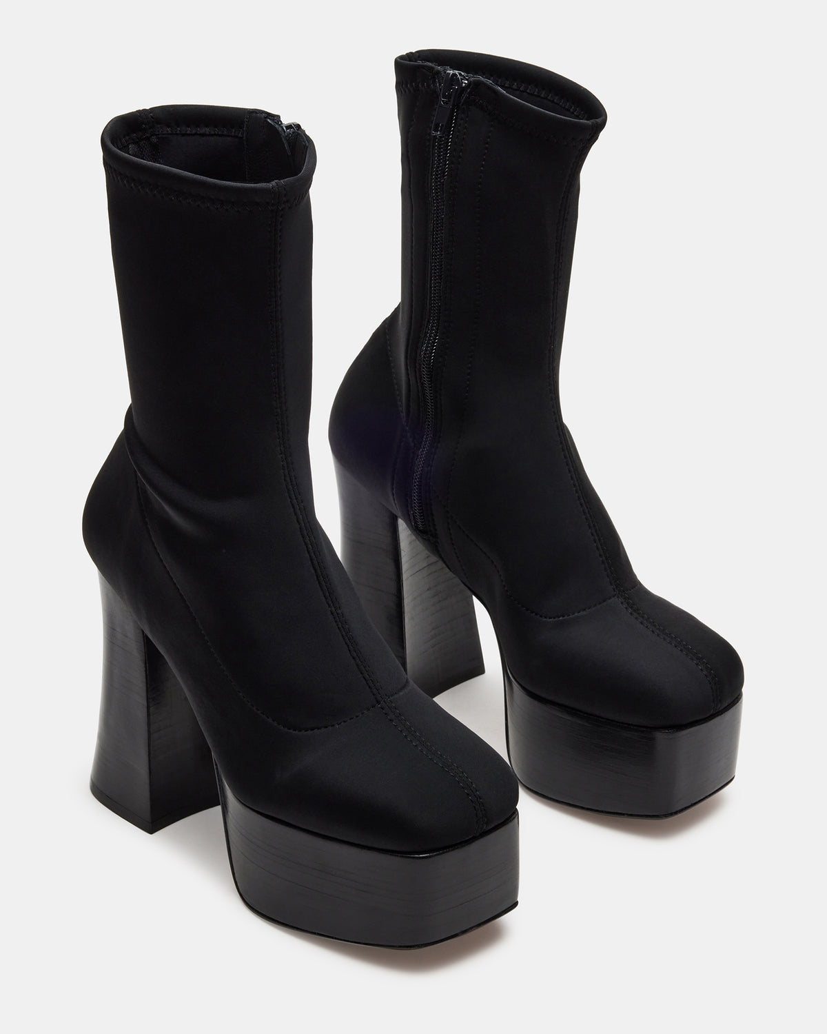 SOHO Black Super Platform Ankle Boot | Women's Booties - Steve Madden