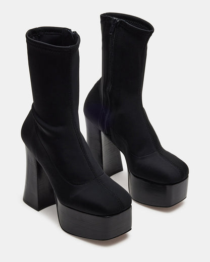 SOHO Black Super Platform Ankle Boot | Women's Booties - Steve Madden