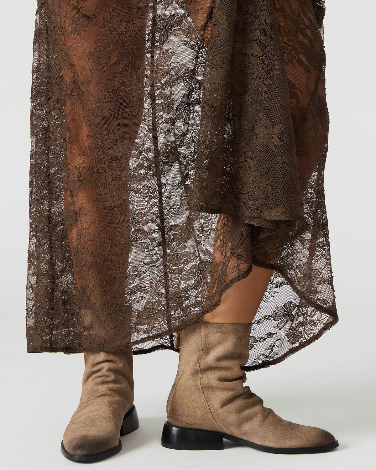 NEXIE Taupe Suede Women's Pointed-Toe Ankle Boot - Steve Madden