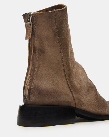 NEXIE Taupe Suede Women's Pointed-Toe Ankle Boot - Steve Madden
