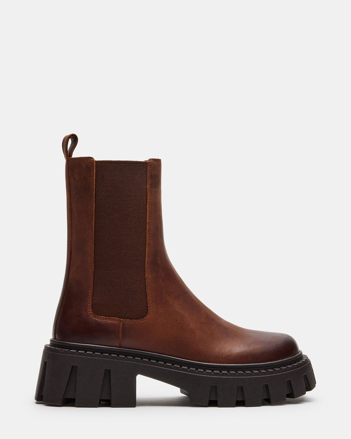 CHARGES Brown Distressed Platform Bootie | Women's Booties - Steve Madden