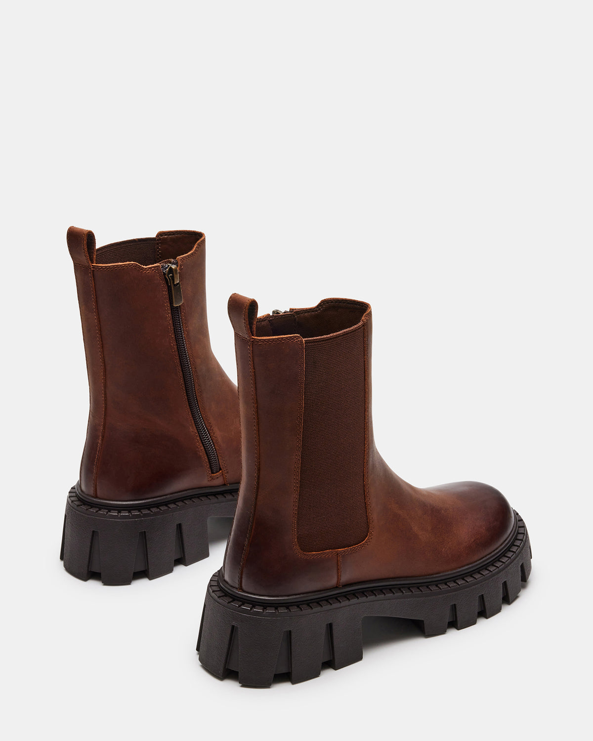 CHARGES Brown Distressed Platform Bootie | Women's Booties - Steve Madden