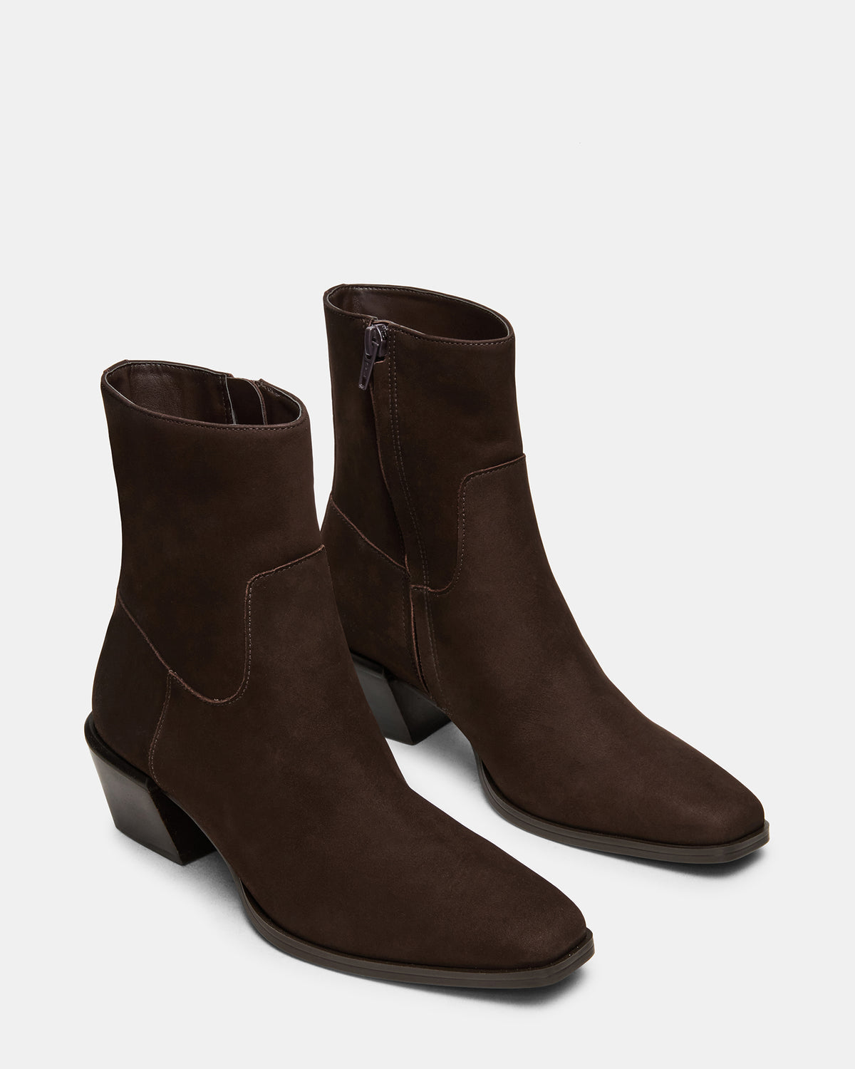 DANEY Brown Suede Square-Toe Women's Ankle Boot - Steve Madden
