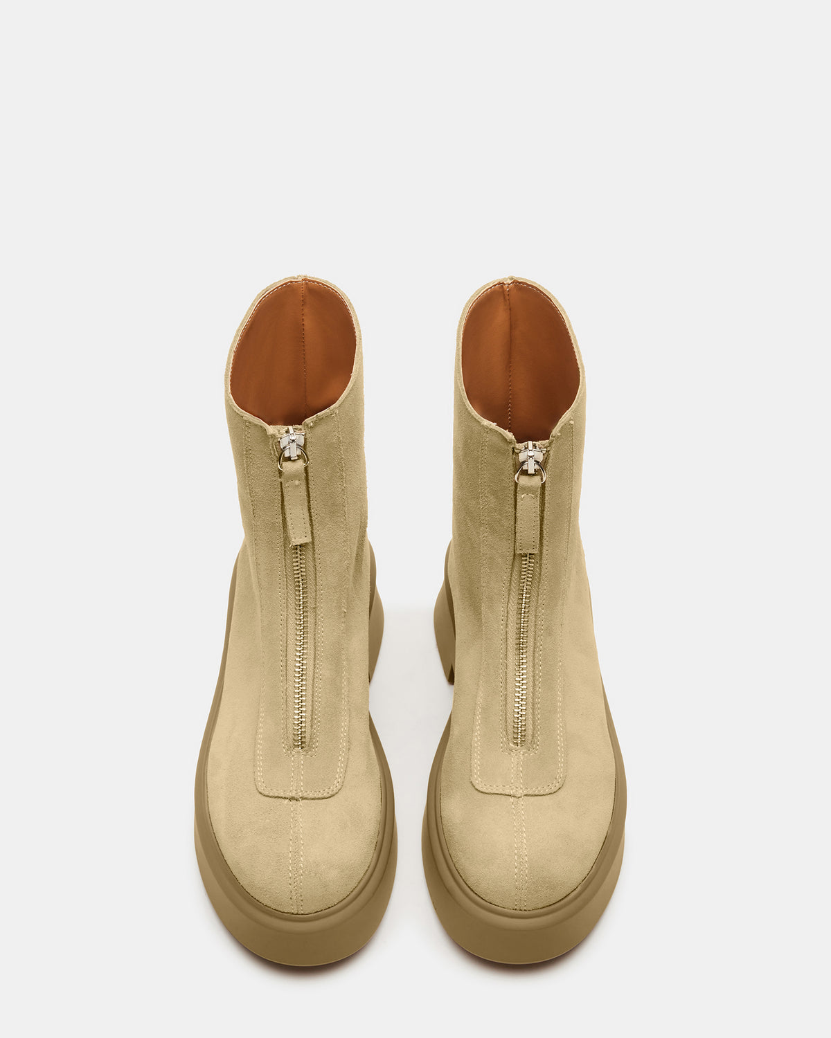 JONES Tan Suede Zipper Lug Women's Ankle Boot - Steve Madden