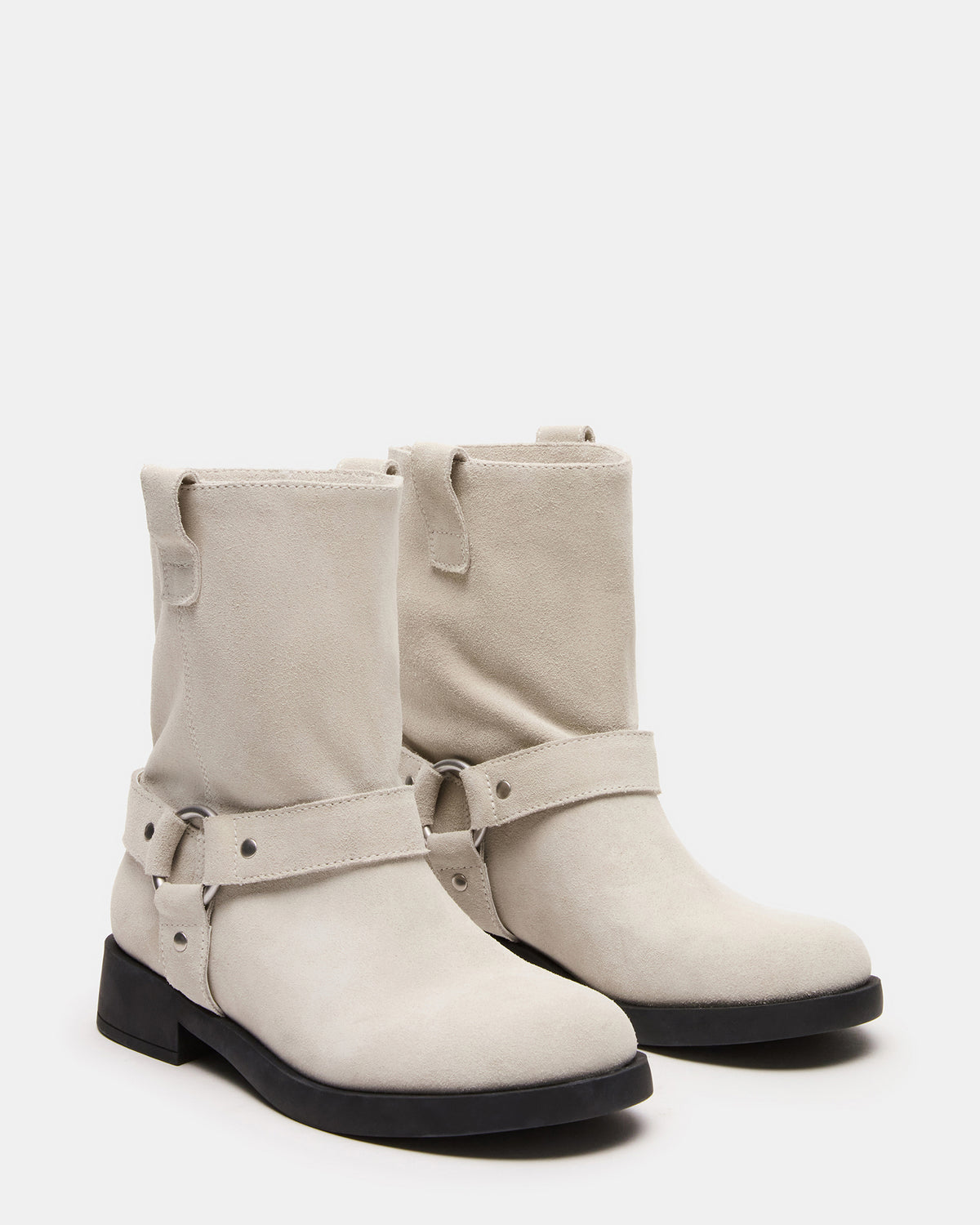 LANI White Suede Women's Moto Ankle Boot - Steve Madden