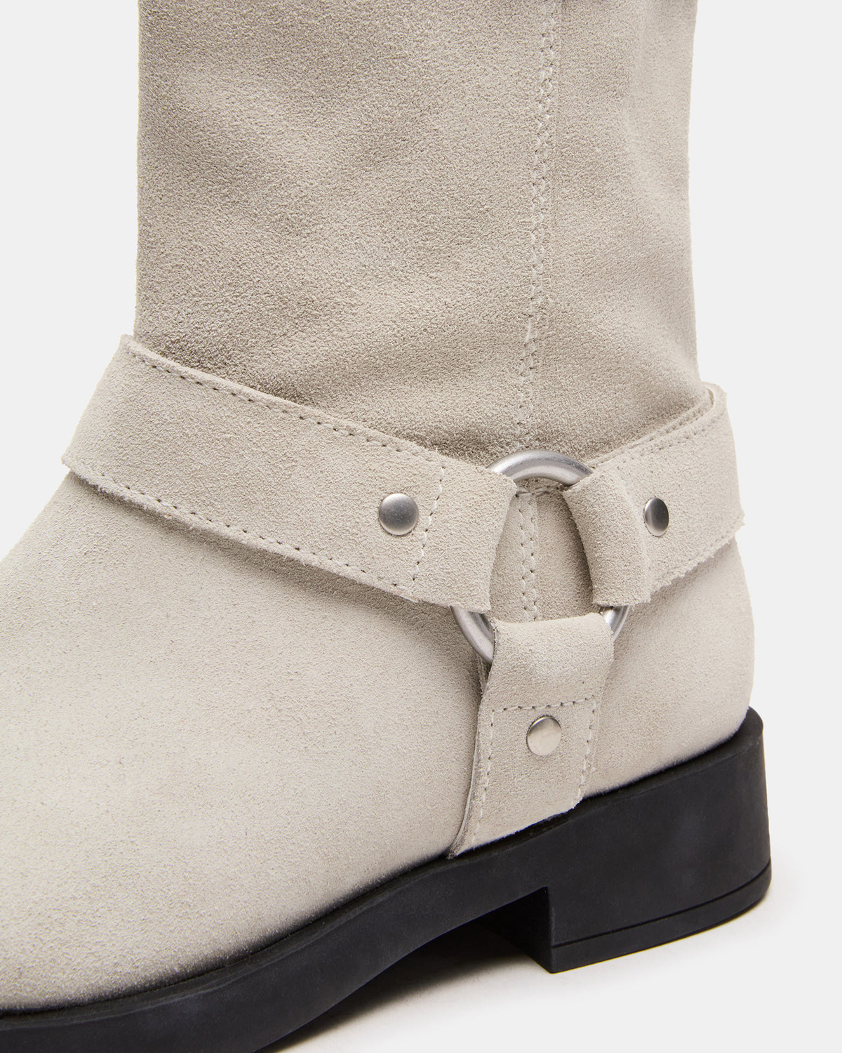LANI White Suede Women's Moto Ankle Boot - Steve Madden