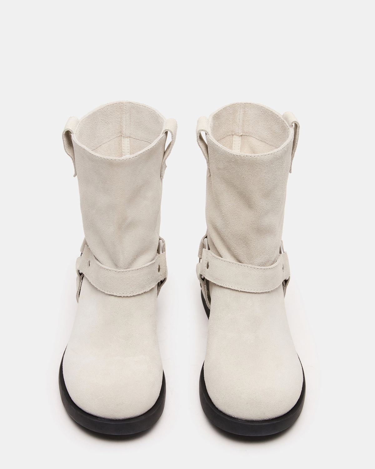 LANI White Suede Women's Moto Ankle Boot - Steve Madden