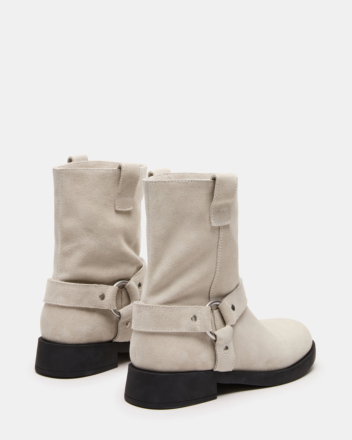 LANI White Suede Women's Moto Ankle Boot - Steve Madden