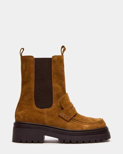 CONWAY Coganc Suede Platform Lug Chelsea Women's Ankle Boot - Steve Madden