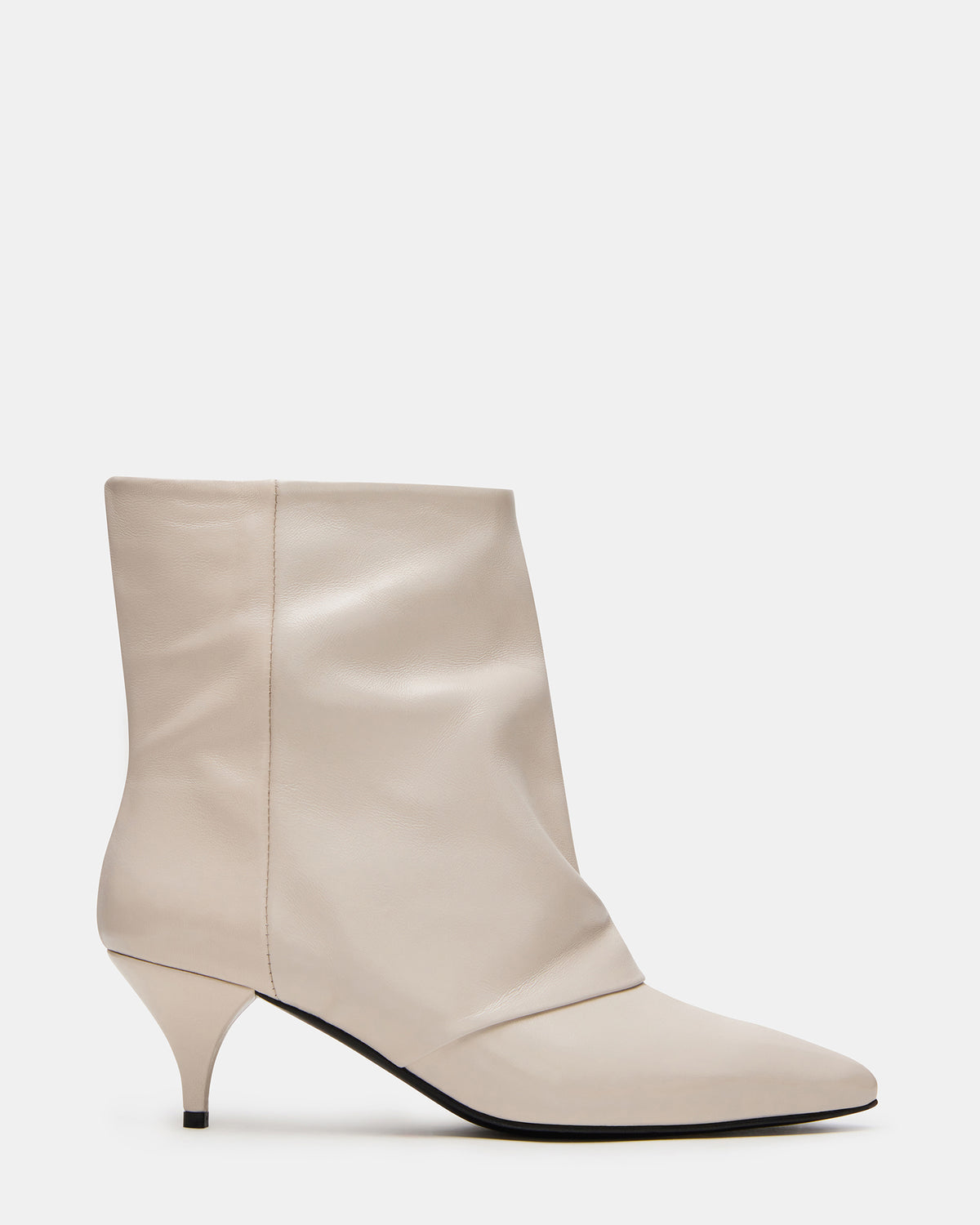 SHINER White Leather Pointed-Toe Kitten Heel Women's Ankle Boot - Steve Madden