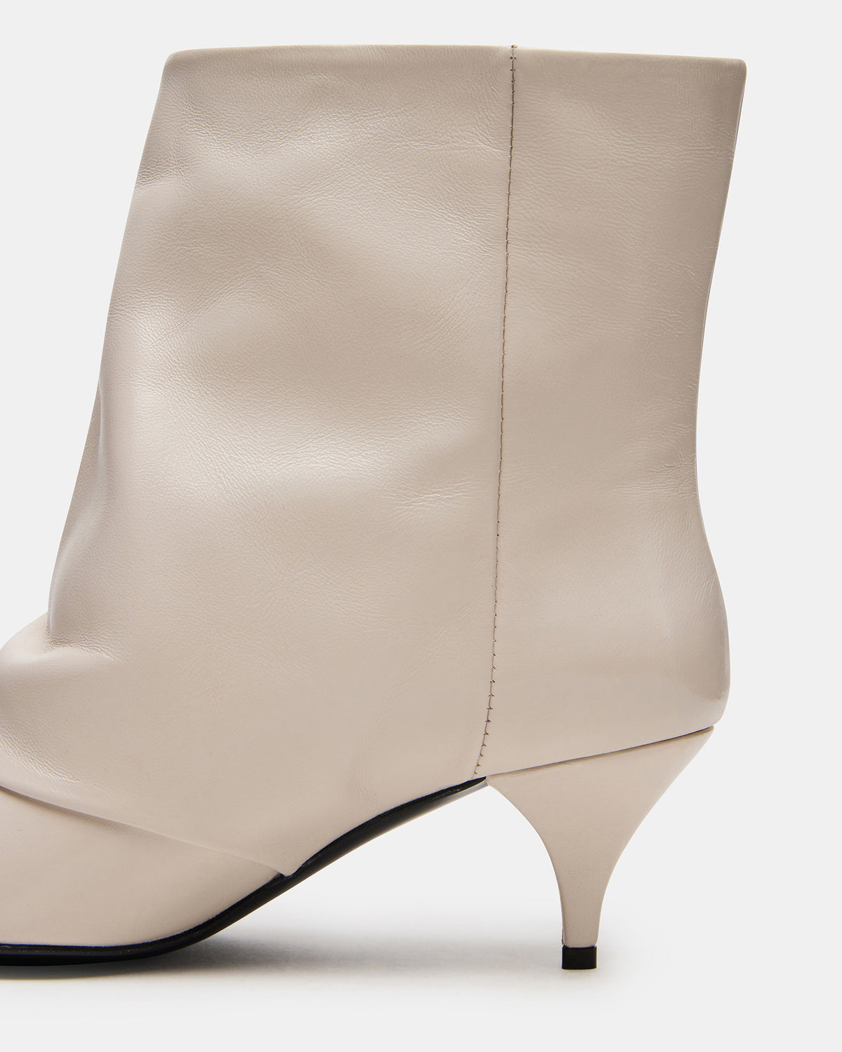 SHINER White Leather Pointed-Toe Kitten Heel Women's Ankle Boot - Steve Madden