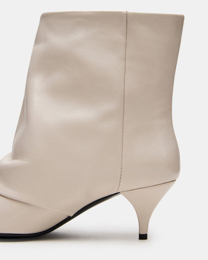 SHINER White Leather Pointed-Toe Kitten Heel Women's Ankle Boot - Steve Madden