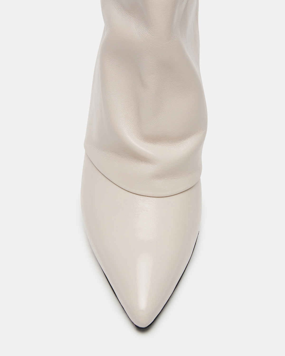 SHINER White Leather Pointed-Toe Kitten Heel Women's Ankle Boot - Steve Madden
