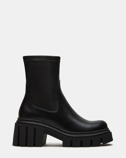 BOOMBA Black Lug Sole Ankle Boot | Women's Booties - Steve Madden