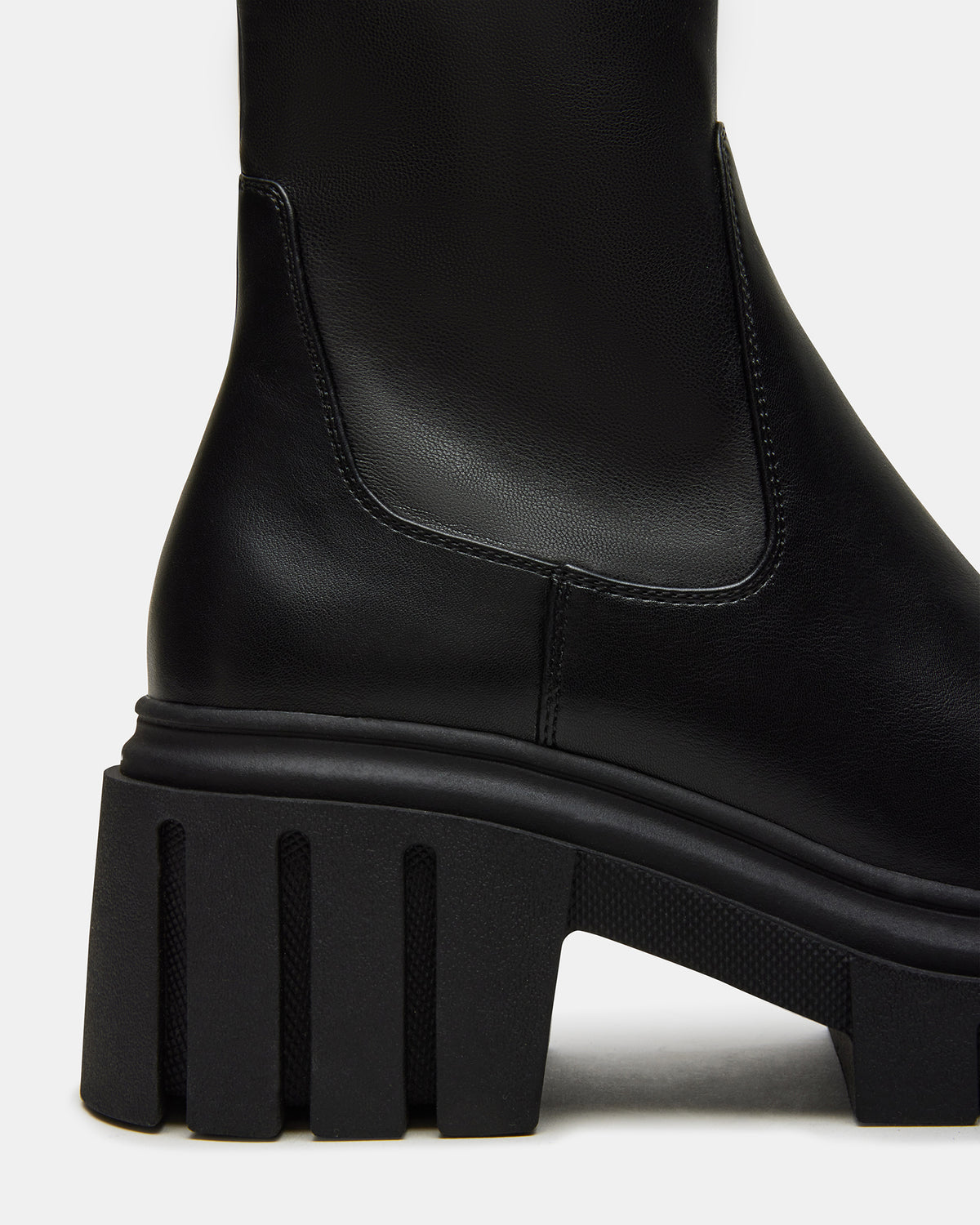 BOOMBA Black Lug Sole Ankle Boot | Women's Booties - Steve Madden