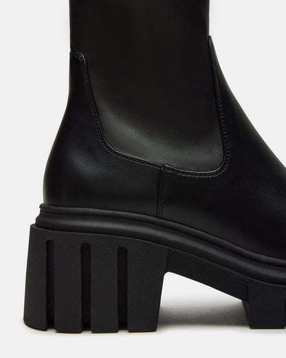BOOMBA Black Lug Sole Ankle Boot | Women's Booties - Steve Madden