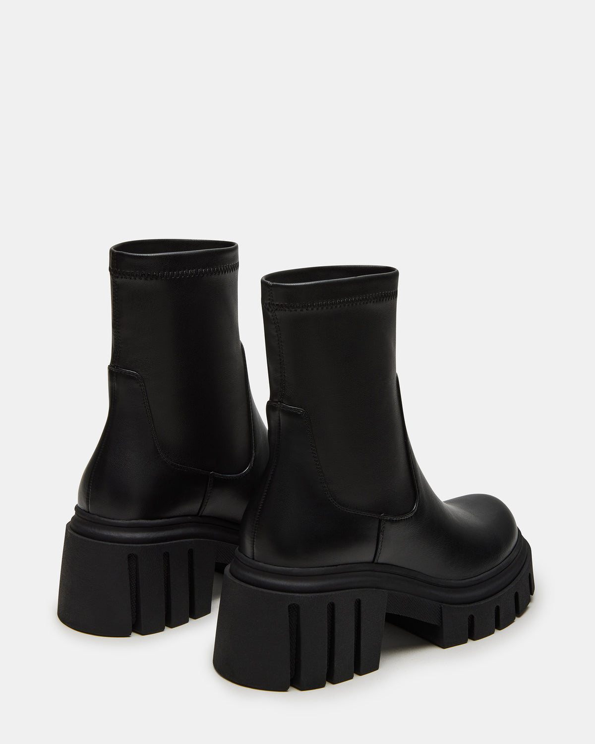 BOOMBA Black Lug Sole Ankle Boot | Women's Booties - Steve Madden