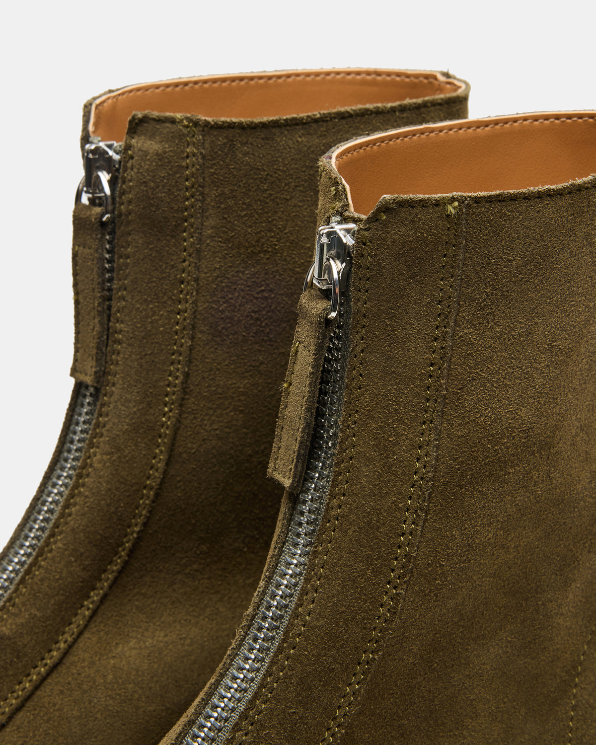 JONES Olive Suede Zipper Lug Women's Ankle Boot - Steve Madden