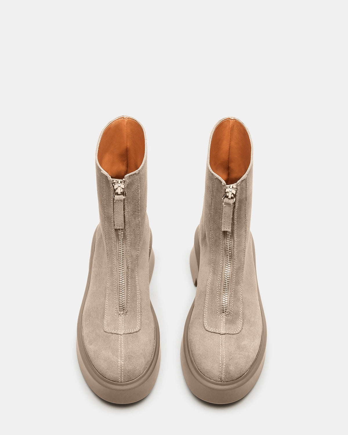 JONES Light Grey Zipper Lug Women's Ankle Boot - Steve Madden