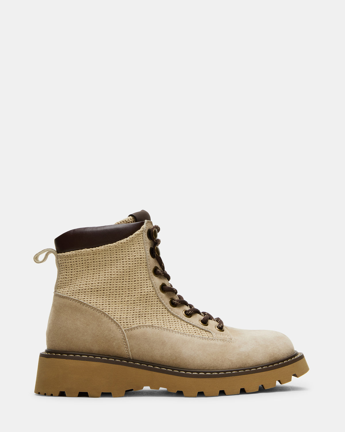 CINO Taupe Suede Women's Lug Lace-Up Ankle Boot - Steve Madden