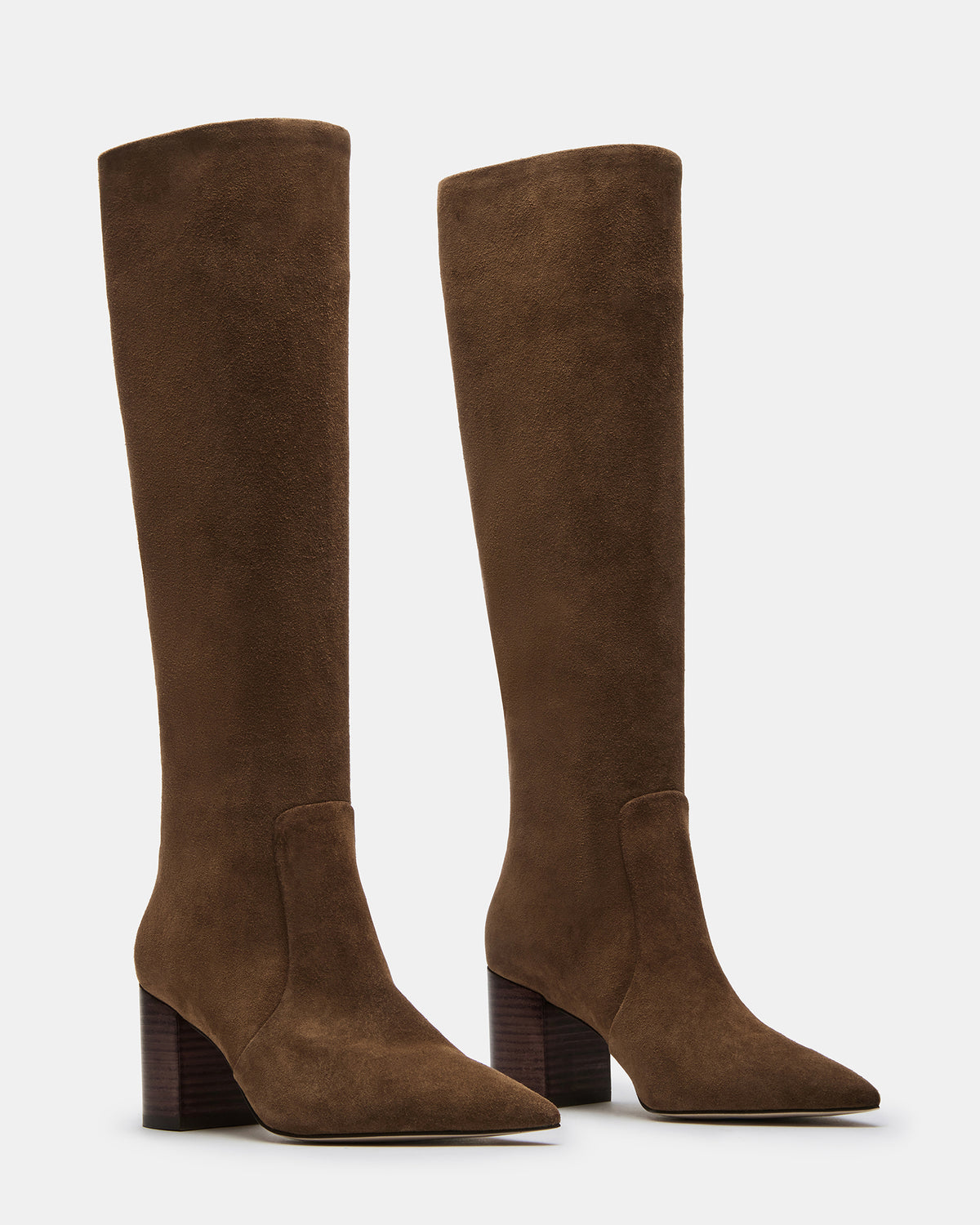 SKYLINE Chestnut Suede Knee-High Pointed Toe Women's Boot - Steve Madden