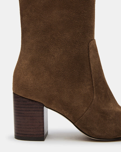 SKYLINE Chestnut Suede Knee-High Pointed Toe Women's Boot - Steve Madden