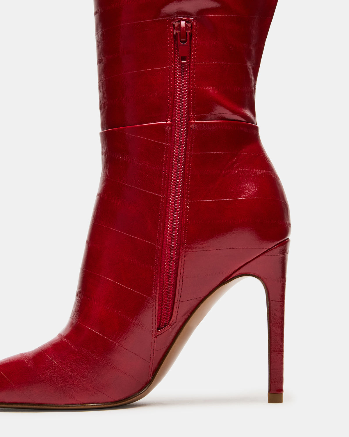 NITRO Red Eel Wide Calf Pointed-Toe Stiletto Heel Knee-High Women's Boots - Steve Madden